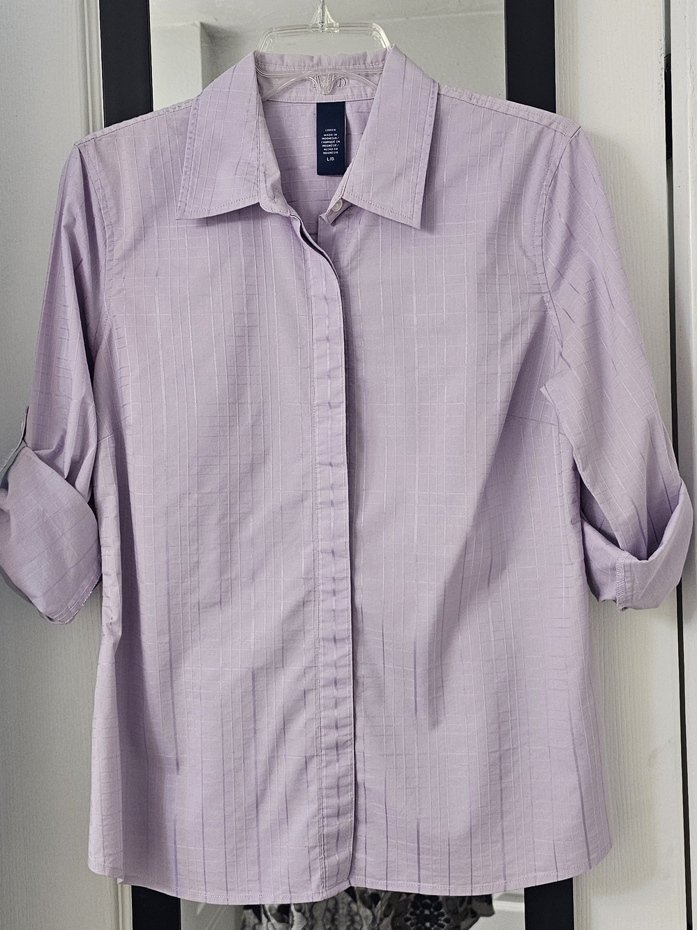 Izod Light Lavender Button-Up Blouse